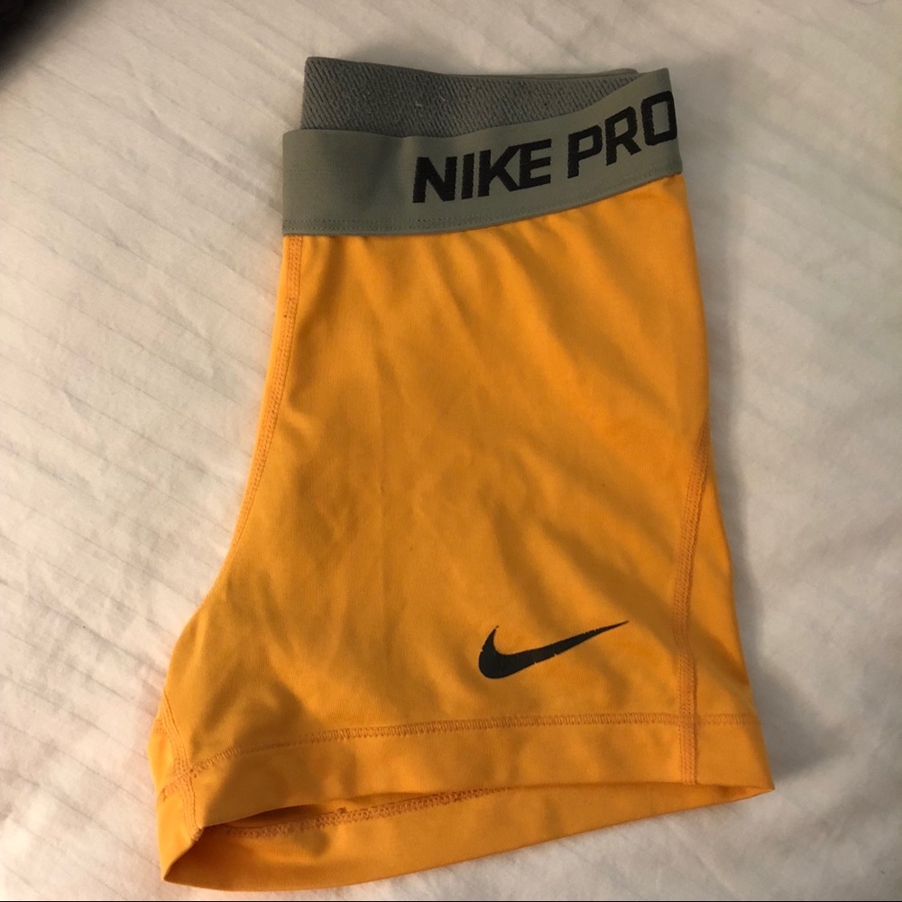 Orange Nike Pro spandex
